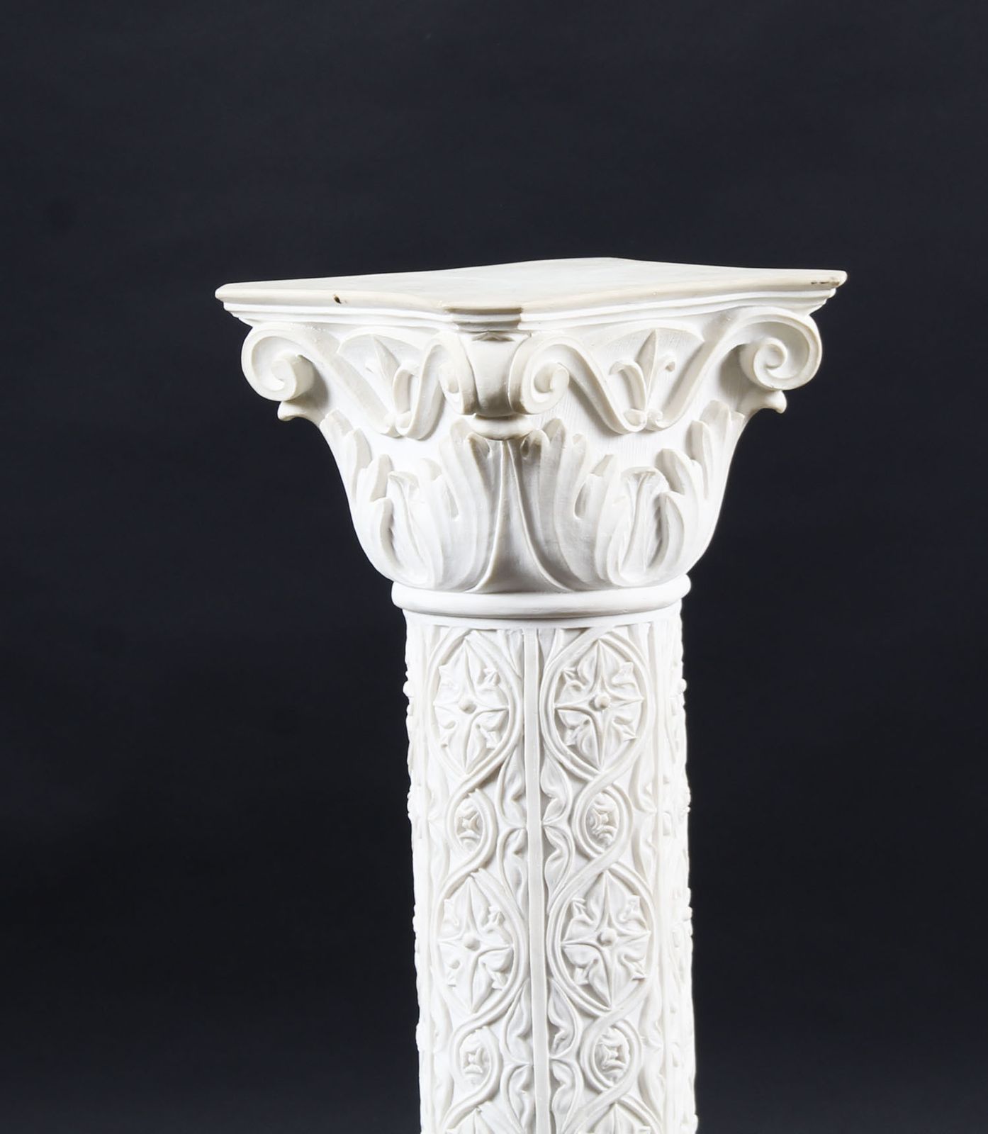 photo for sale Vintage Composition Marble Bust Of Apollo On A Pedestal 20th Century