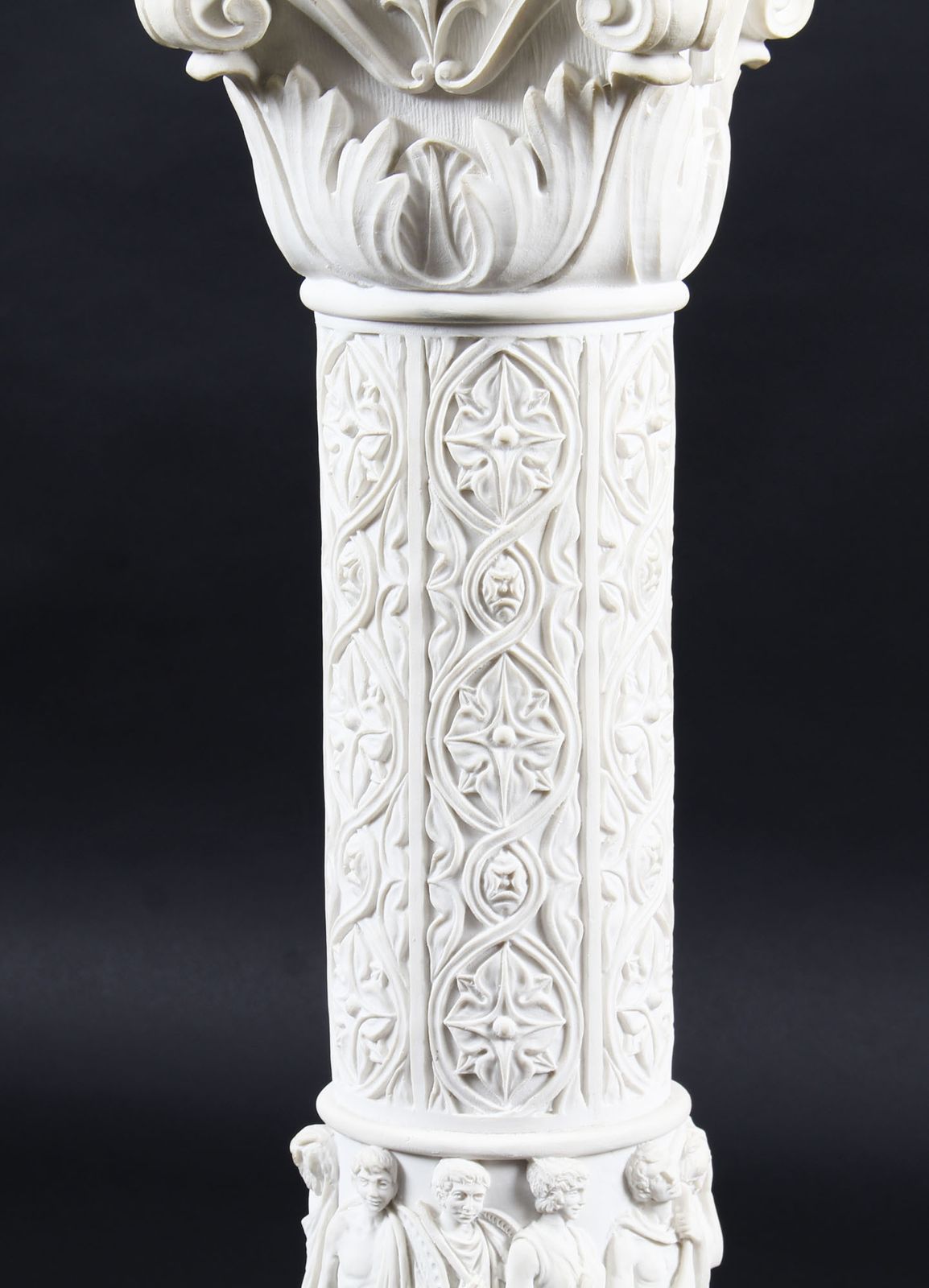 1250.0 Vintage Composition Marble Bust Of Apollo On A Pedestal 20th Century photo