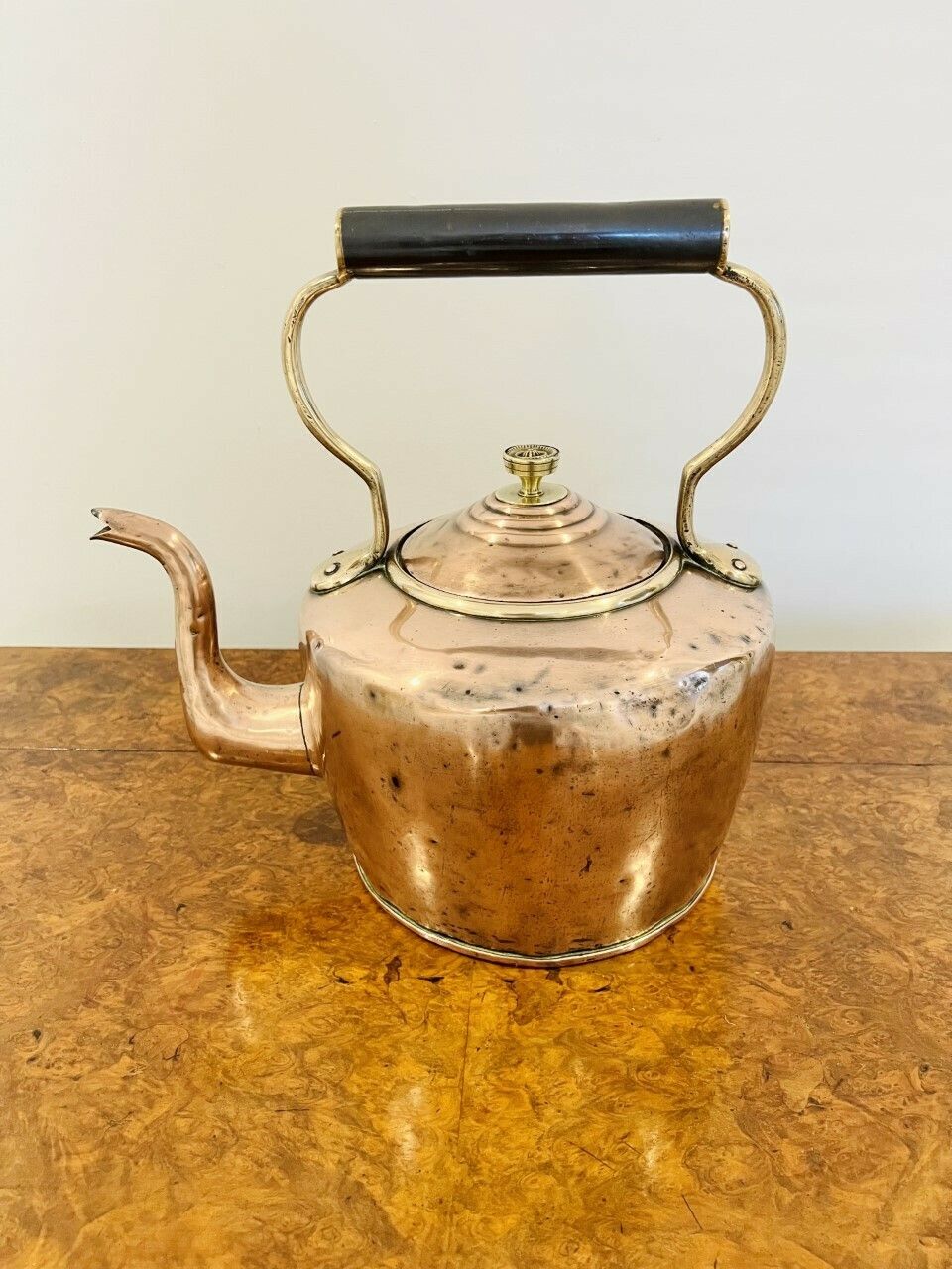 Large Antique George III Copper Kettle photo Home Decor