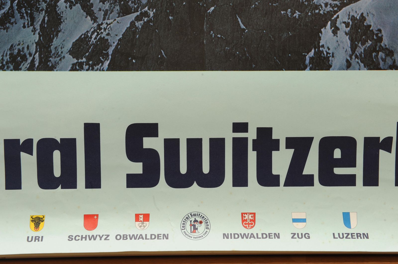Central Switzerland   Anytime Holiday Time Travel Advertising Lithograph Poster 1960's Ol photo 1340.0