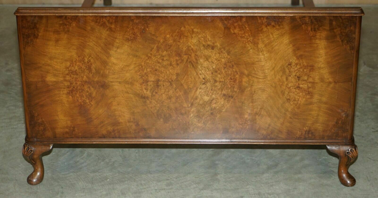 Furniture Stunning Circa 1900 Burr Walnut English Bedstead Frame Part Suite Queen Anne Hb photo