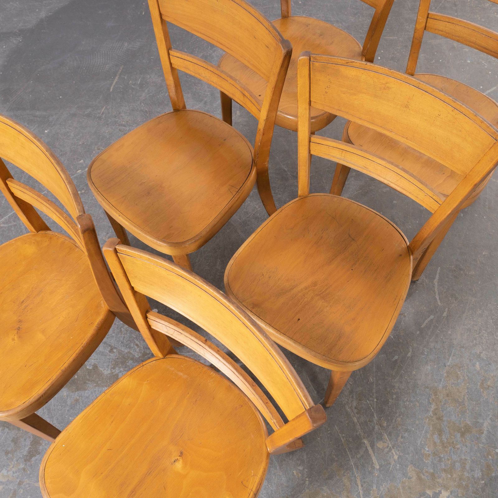 1960’s Horgen Glarus Beech Ladder Back Dining Chairs – Set Of Six photo for sale