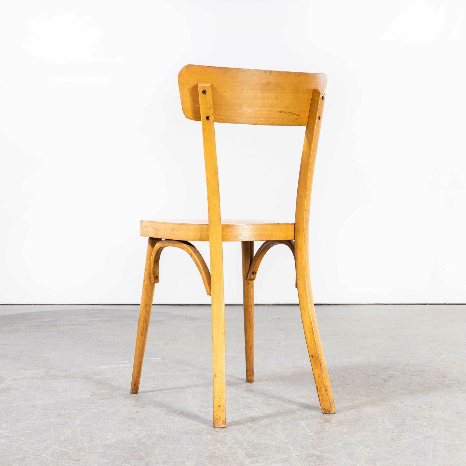 1950’s French Baumann Blonde Round Leg Bentwood Dining Chairs – Set Of Four photo buy