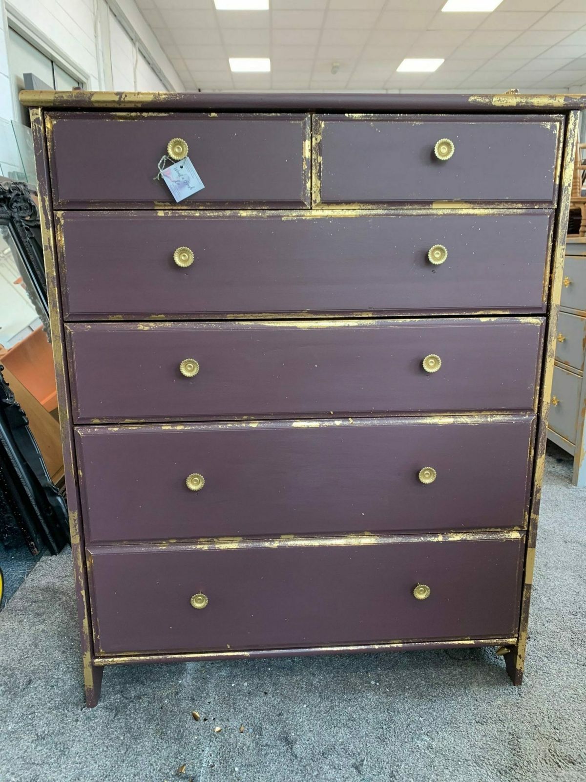 Chest Of Drawers Painted Bespoke Moroccan Geometric Bee Elephant Handles Stencilled photo for sale
