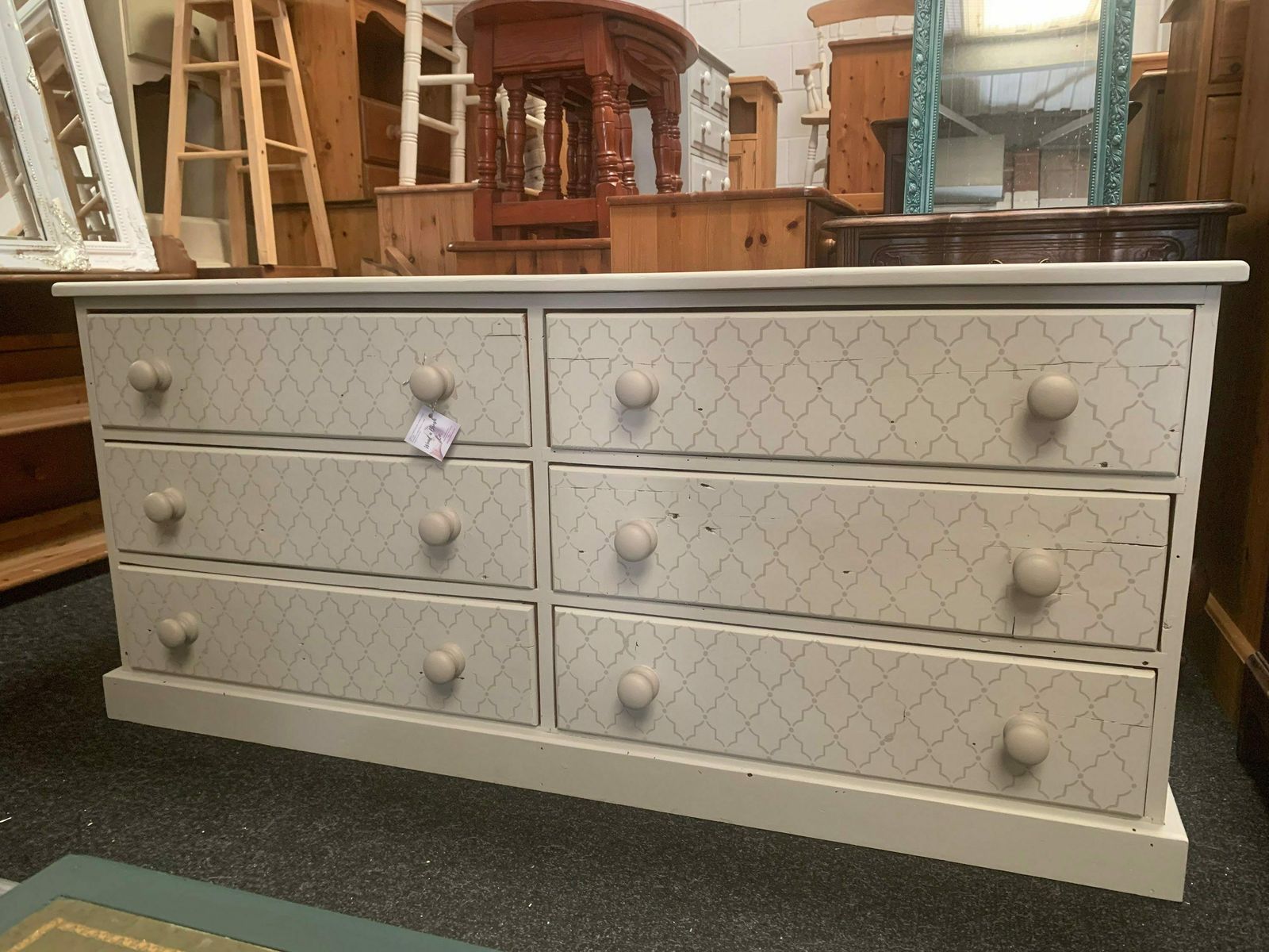 Large Chest Of Drawers Painted Bespoke Stencilled