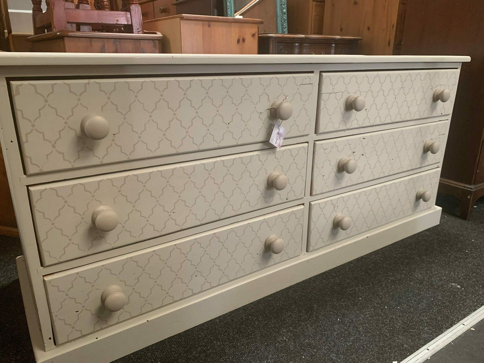 Large Chest Of Drawers Painted Bespoke Stencilled photo furniture
