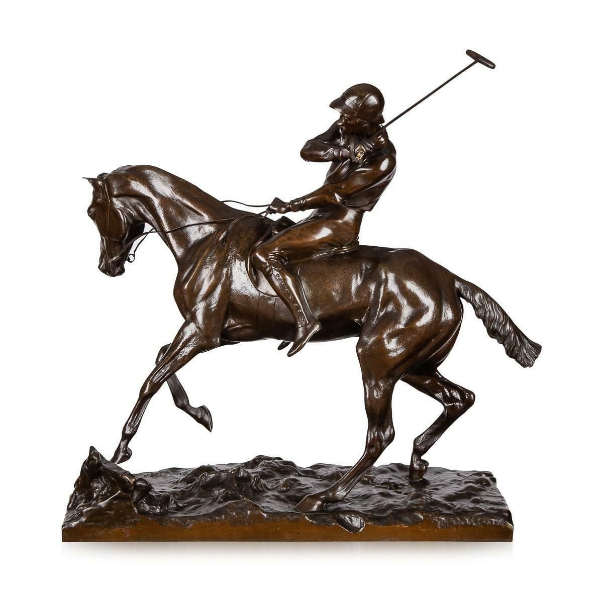 19th Century French Bronze Of A Polo Player, Joseph Cuvelier, C.1870 photo furniture