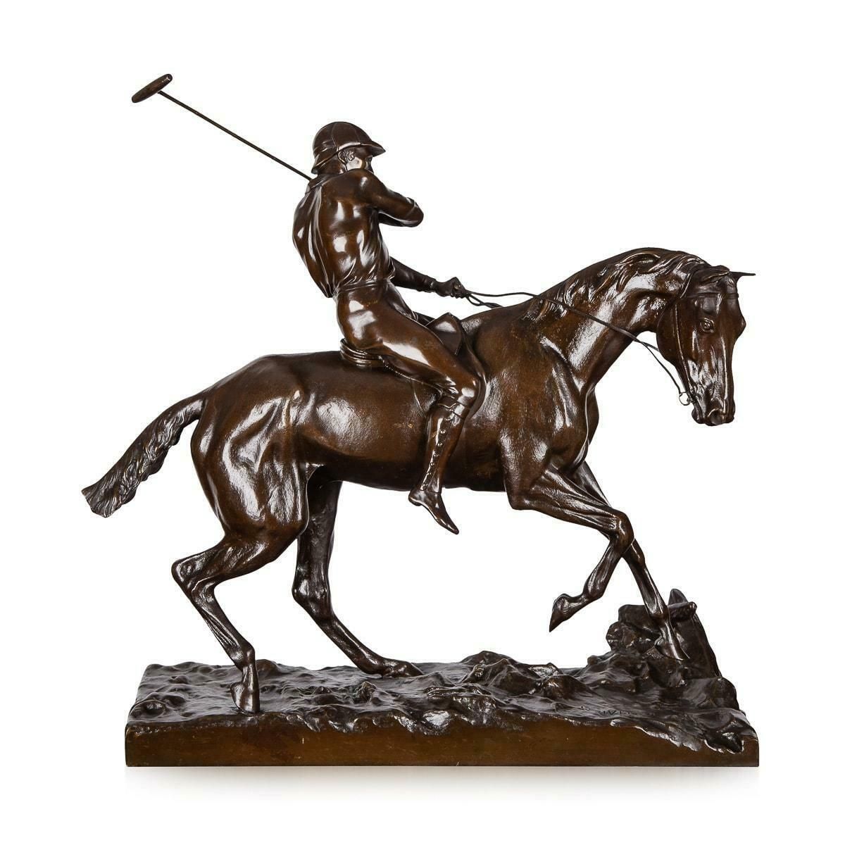 19th Century French Bronze Of A Polo Player, Joseph Cuvelier, C.1870 photo for sale
