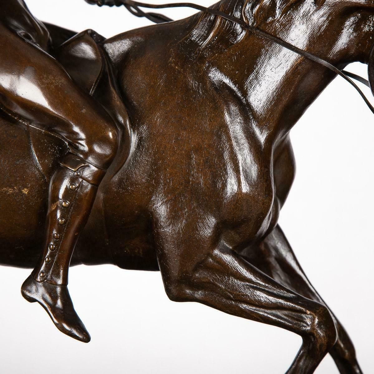 19th Century French Bronze Of A Polo Player, Joseph Cuvelier, C.1870 photo vinterior