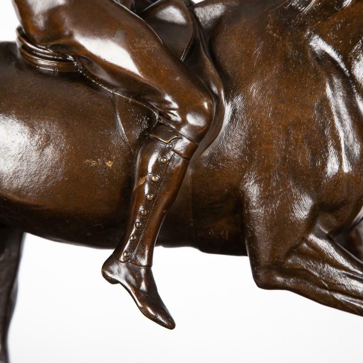 photo vintage 19th Century French Bronze Of A Polo Player, Joseph Cuvelier, C.1870