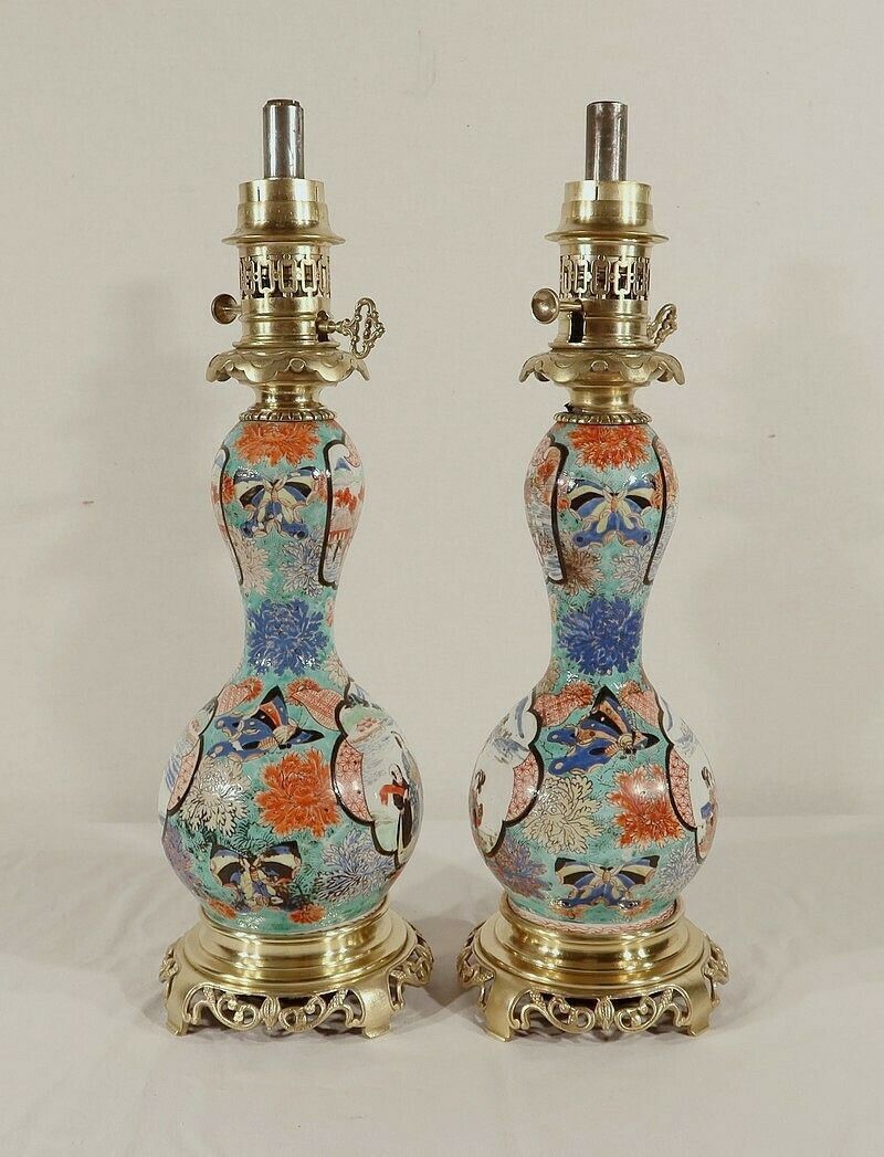 Pair Of Oil Lamps, Napoleon III Period, Mid 19th Century photo 2956.1