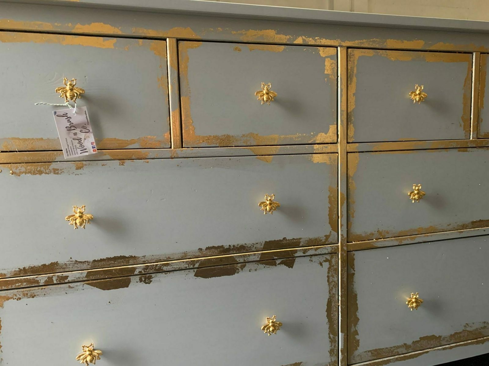 Large Chest Of Drawers Painted Bespoke Stencilled photo Furniture