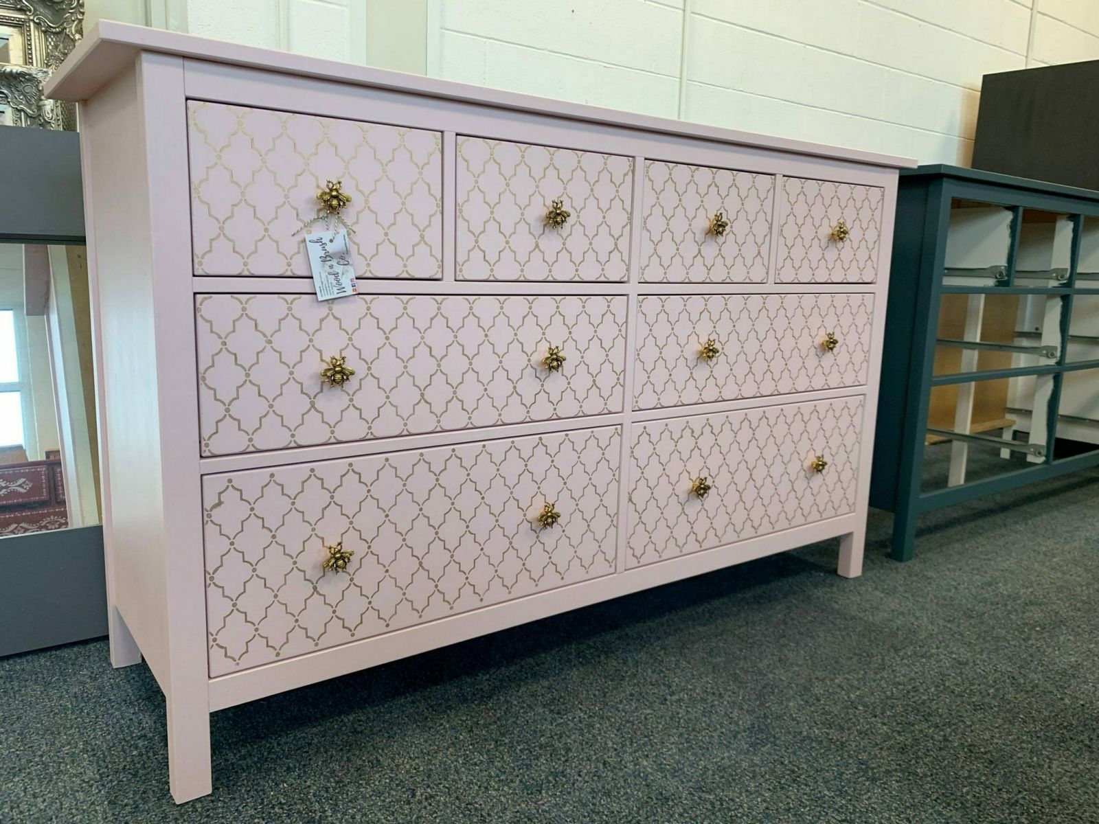 Large Chest Of Drawers Painted Bespoke Stencilled photo furniture