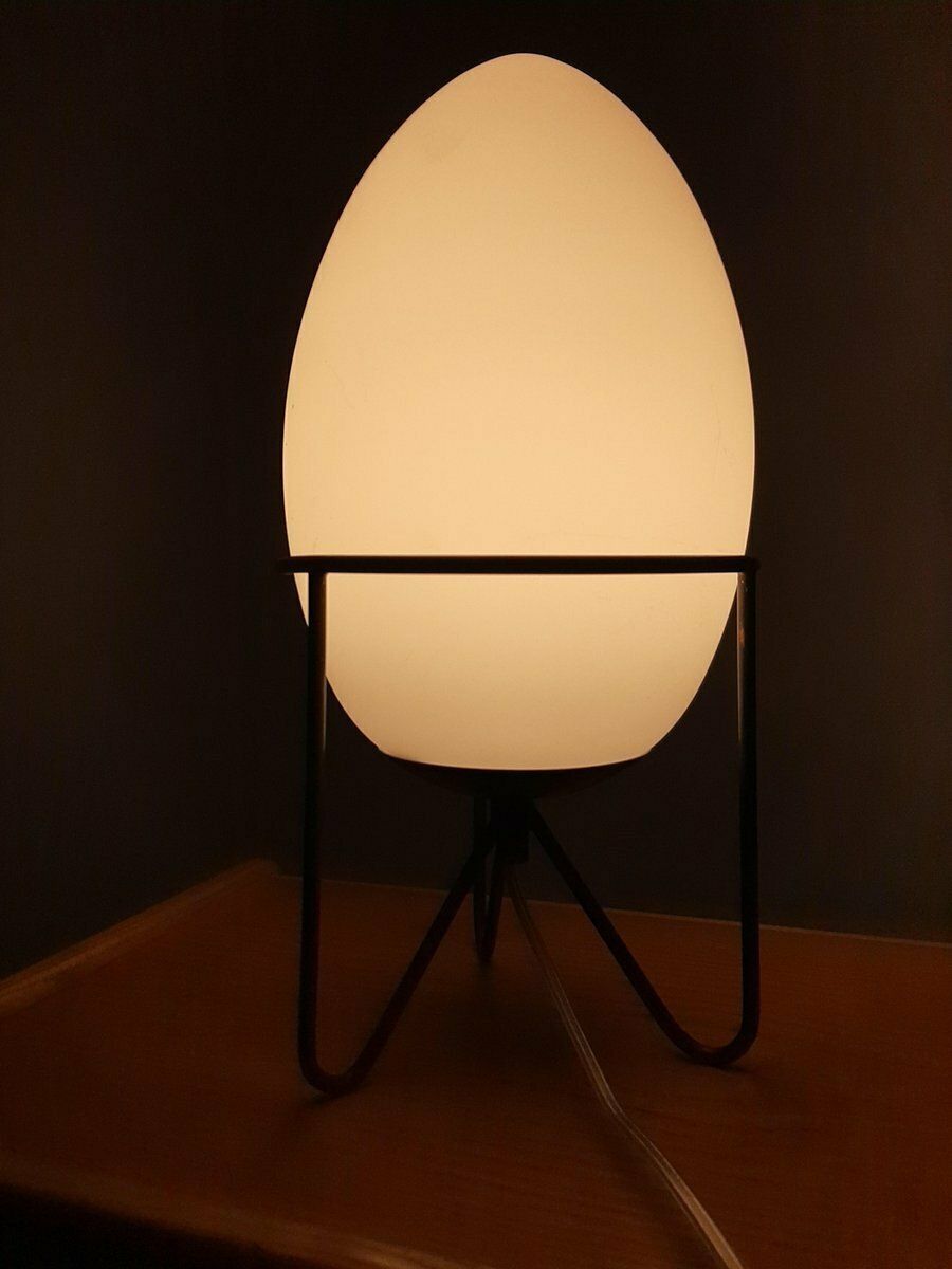 Small Stilnovo Lamp In Iron And Opaline Glass 1990s photo vinterior
