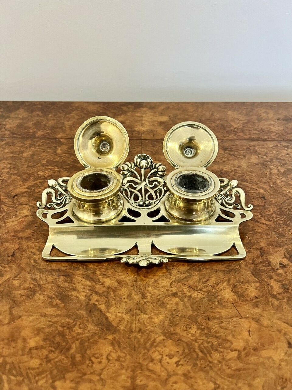 Wonderful Victorian Ornate Brass Desk Set photo Home Decor