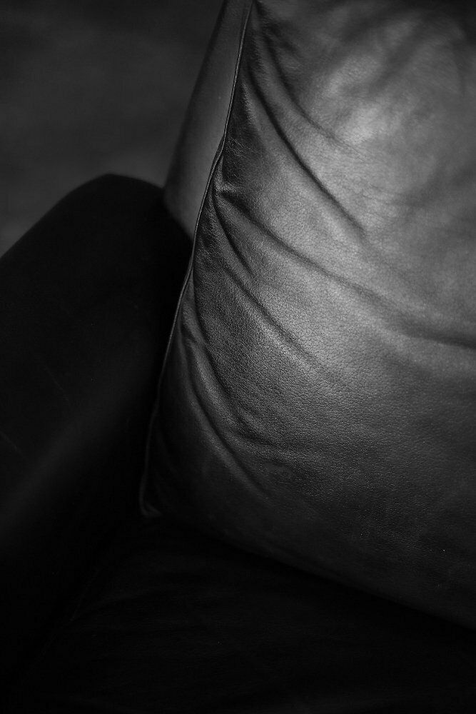 Mid Century Danish Modern Minimalist Black Leather Swivel Armchair By Georg Thams, 1960s photo for sale