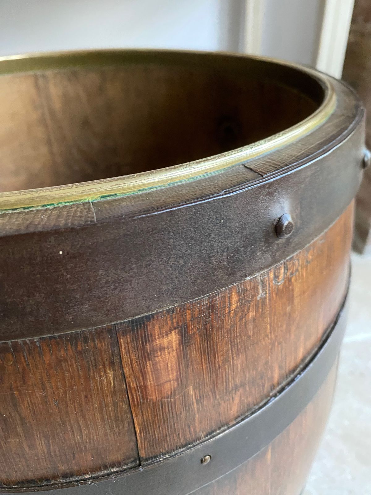 Oak Barrel Stick Stand Log Bin photo Home Decor