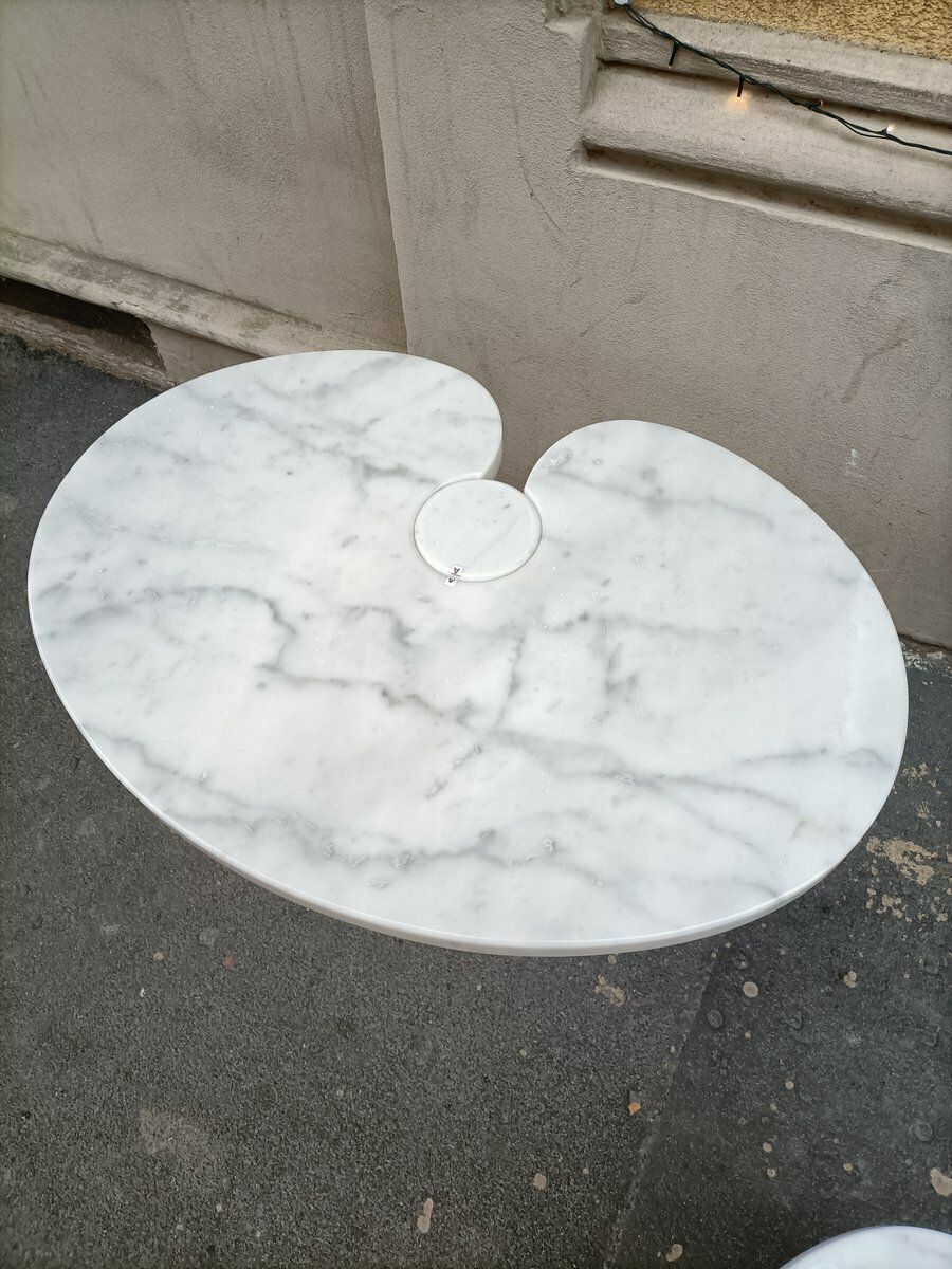 Eros White Marble Coffee Table By Angelo Mangiarotti For Skipper 1980s Set Of 2 photo 6311.0