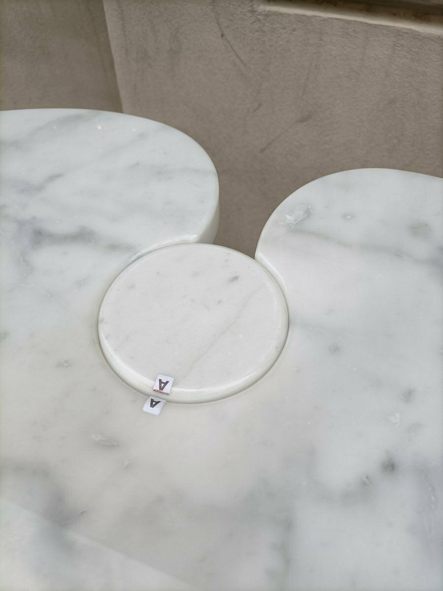 Furniture Eros White Marble Coffee Table By Angelo Mangiarotti For Skipper 1980s Set Of 2 photo