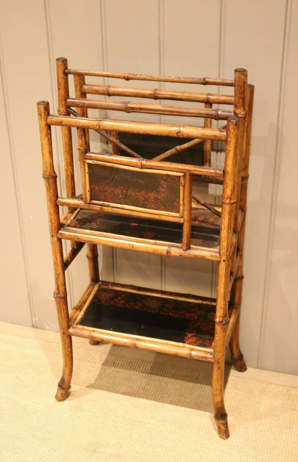 Late Victorian Bamboo Magazine Rack photo for sale
