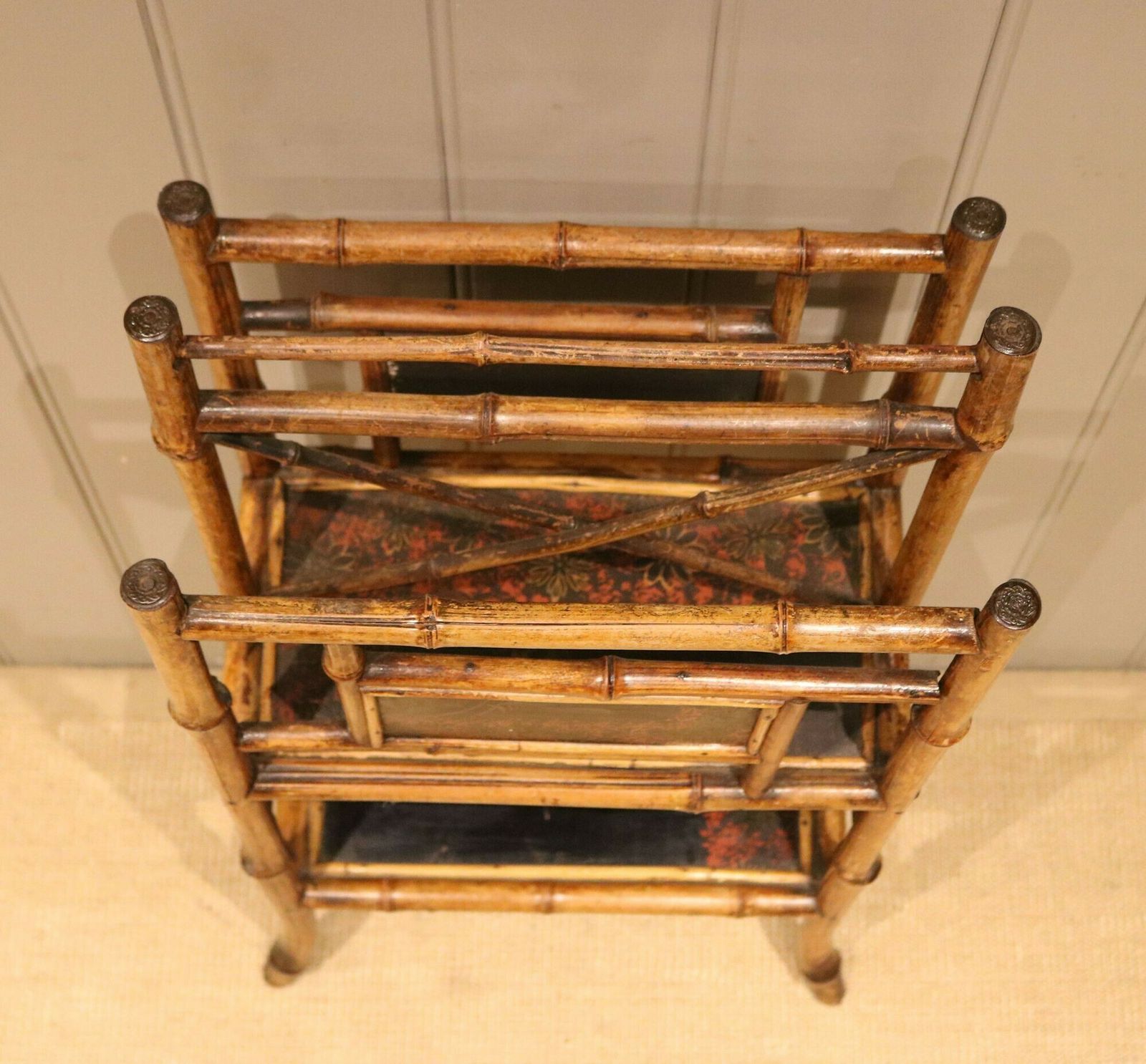 Late Victorian Bamboo Magazine Rack photo vintage