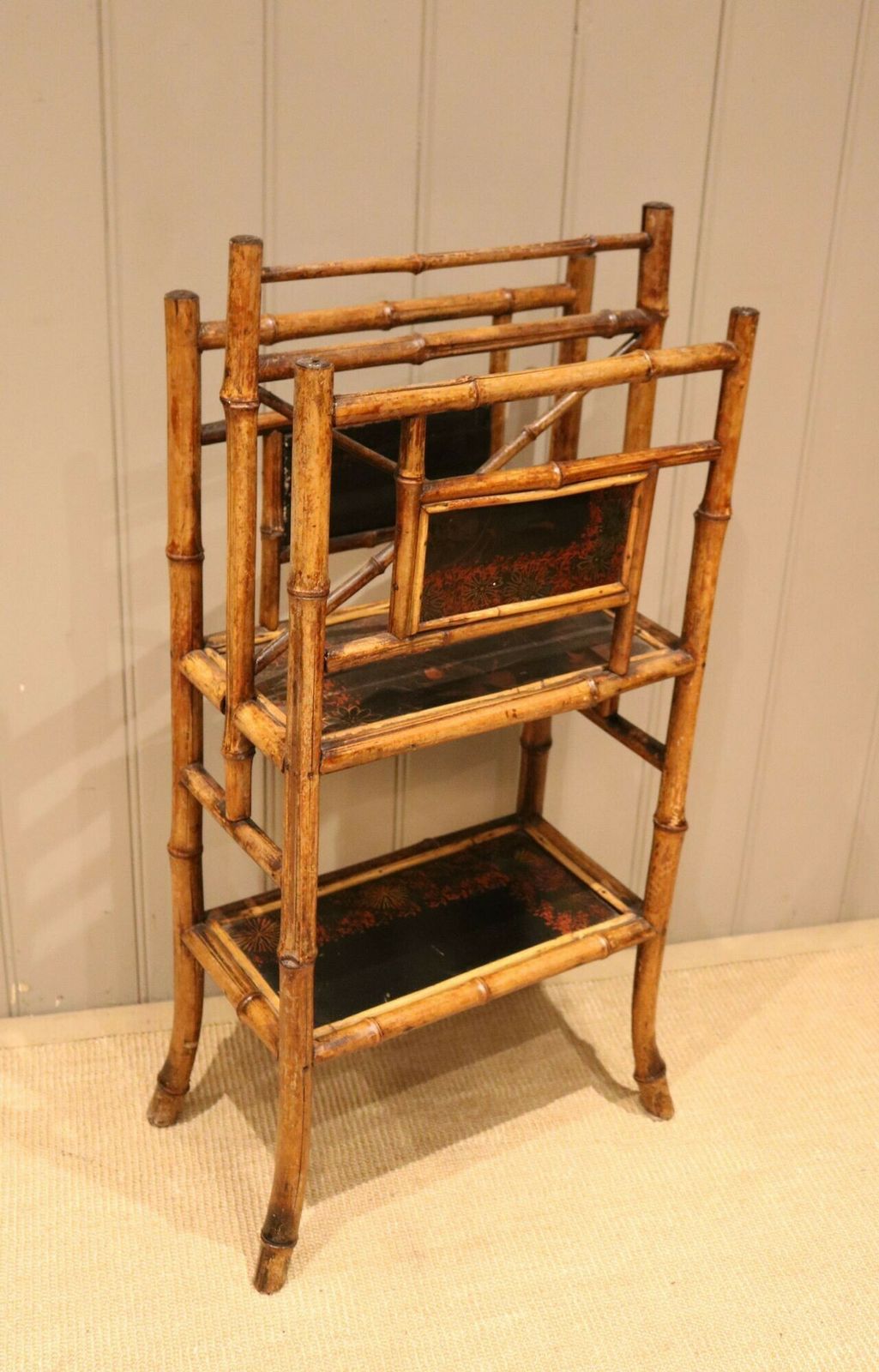 photo for sale Late Victorian Bamboo Magazine Rack