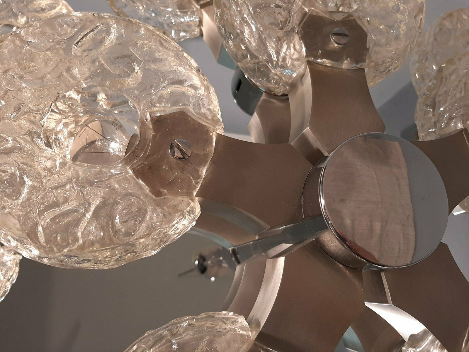 Ceiling Lamp In Chromed Metal And 15 Lights By Gaetano Sciolari For Sciolari, 1970s photo buy