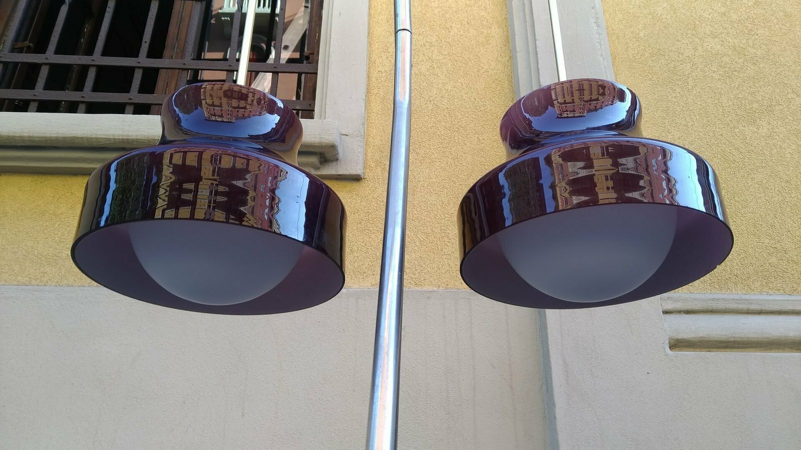 Brass And Opaline Glass Ceiling Lamps, 1950s, Set Of 2 photo furniture