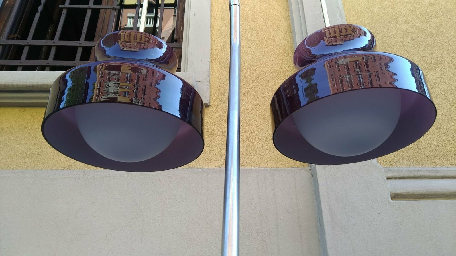 Brass And Opaline Glass Ceiling Lamps, 1950s, Set Of 2 photo Lighting