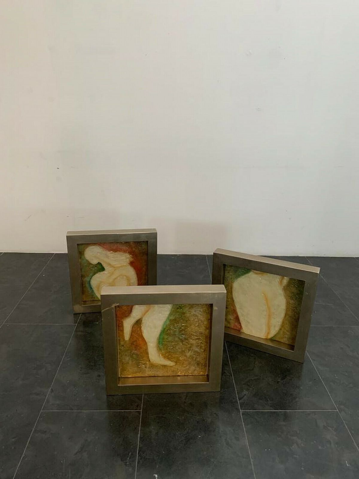 photo for sale 3 Panels In Sculpted Resin By Lam Lee Group, 1990s