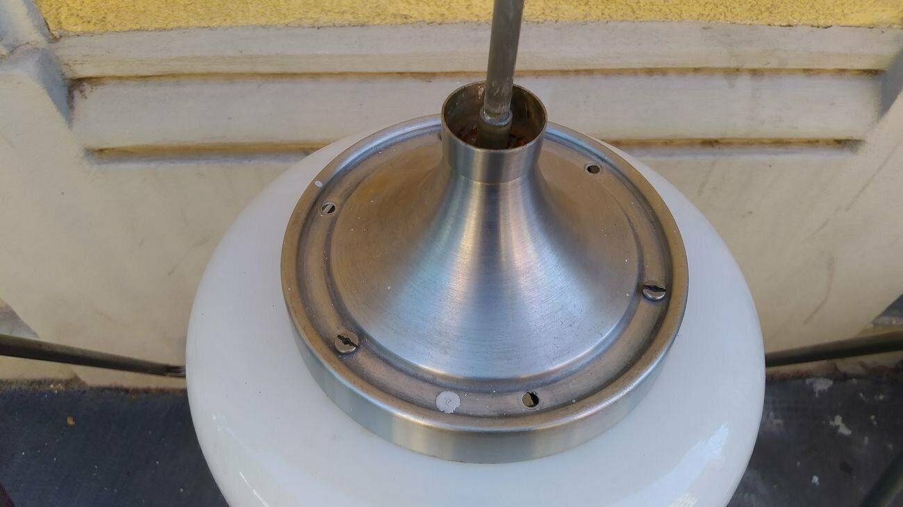 Aluminum And Glass Ceiling Lamp By Oscar Torlasco For Lumi 1960s photo 526.0