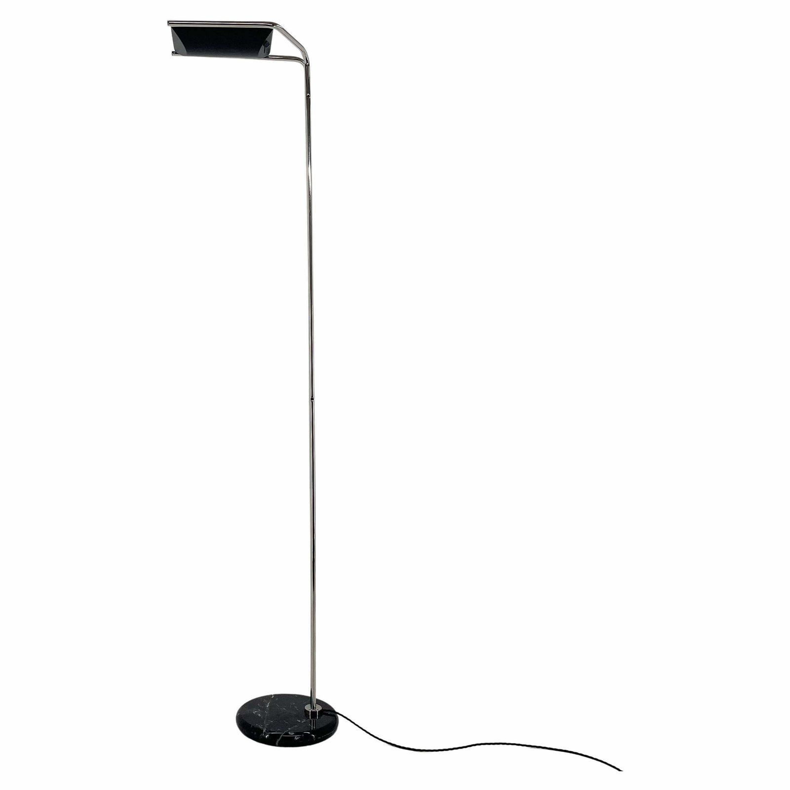 1970''S Chrome & Marble Floor Lamp By Bruno Gecchelin For Guzzini, Italy