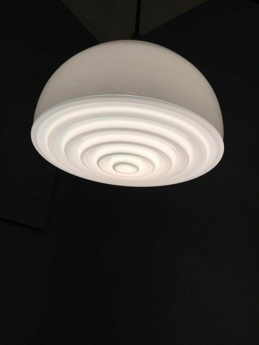 Ceiling Lamp In Gray And Milky Glass By Alessandro Pianon For Vistosi photo 632.0
