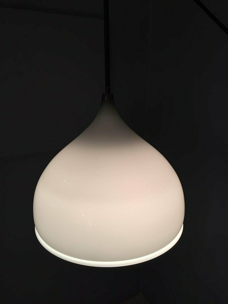 Ceiling Lamp In Gray And Milky Glass By Alessandro Pianon For Vistosi photo buy