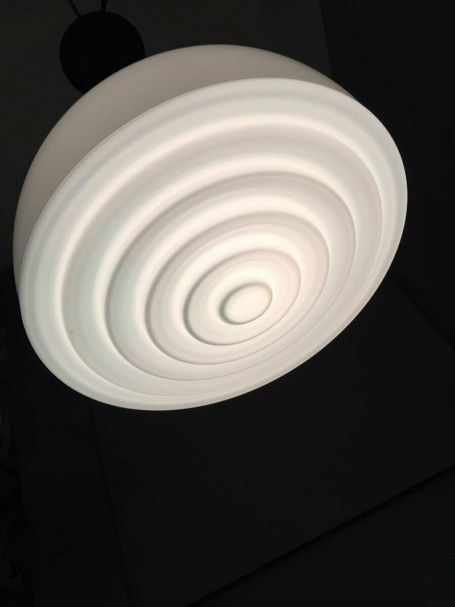 Ceiling Lamp In Gray And Milky Glass By Alessandro Pianon For Vistosi photo vintage