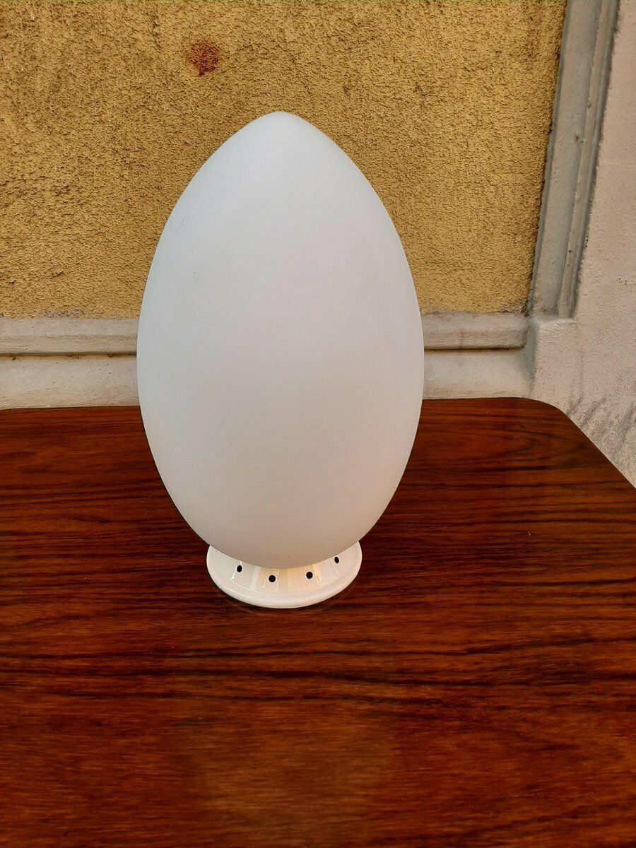 Model Uovo Table Lamp In Opaline Glass By Ben Swildens For Fontana Arte, 1990s photo furniture