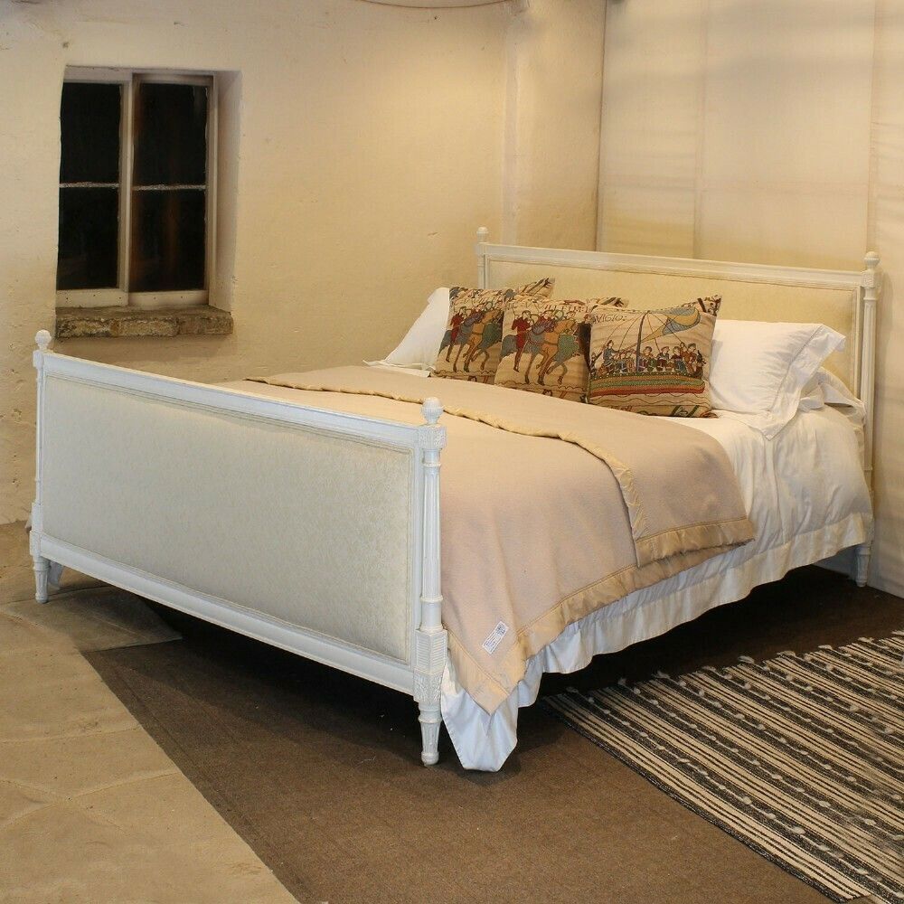 Super King Upholstered Antique Bed (With Base) photo furniture