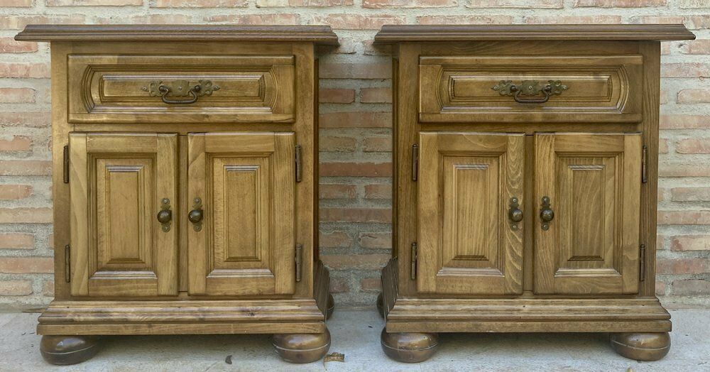 Mid Century Spanish Nightstands, 1960s, Set Of 2