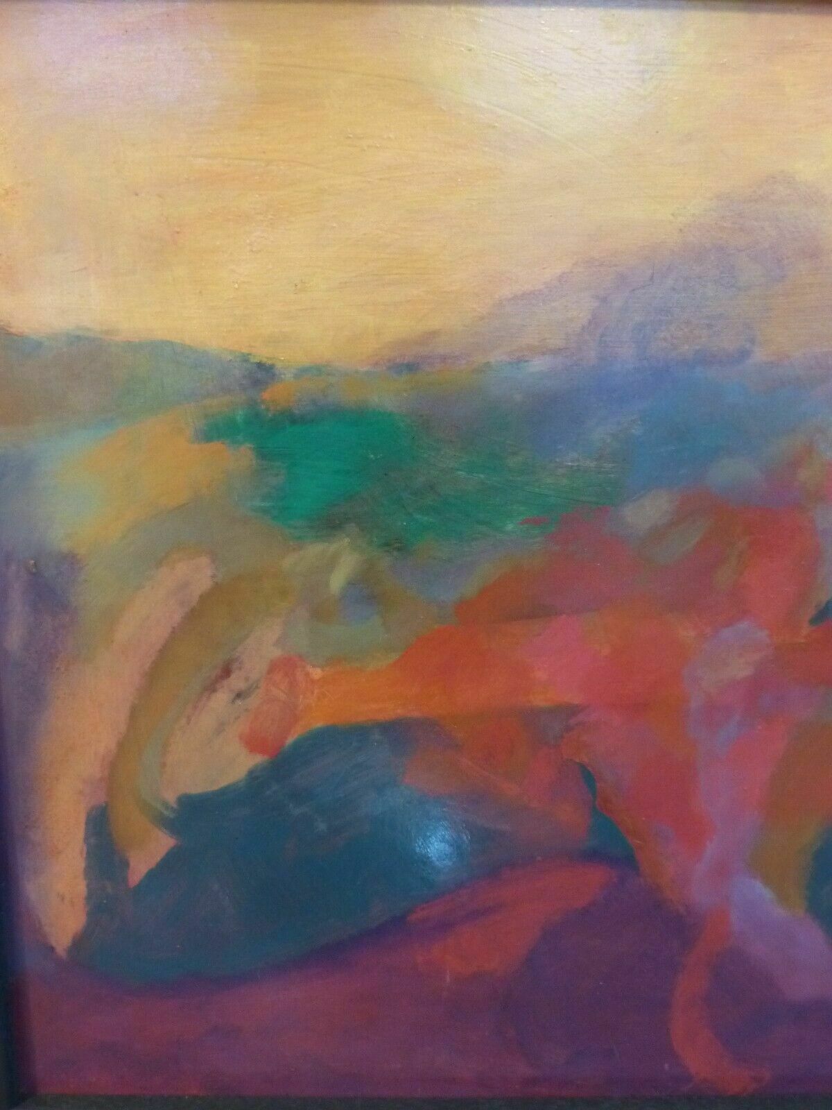 British Modern Art Painting 'Coastal Fields' Clifford Fishwick ( 1923   1997) photo vinterior