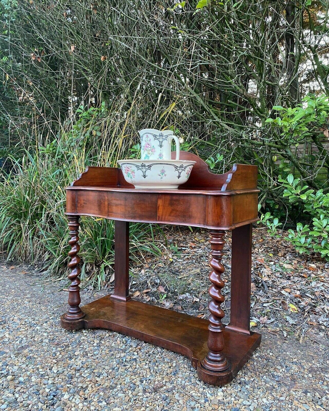 Antique Victorian Mahogany Washstand Potential Sink Unit Dressing Table Console photo vintage