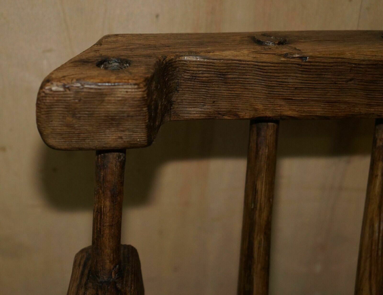 Rare & Primitive Circa 1820 Irish Famine Rocking Armchair Original Timber photo 1950.0