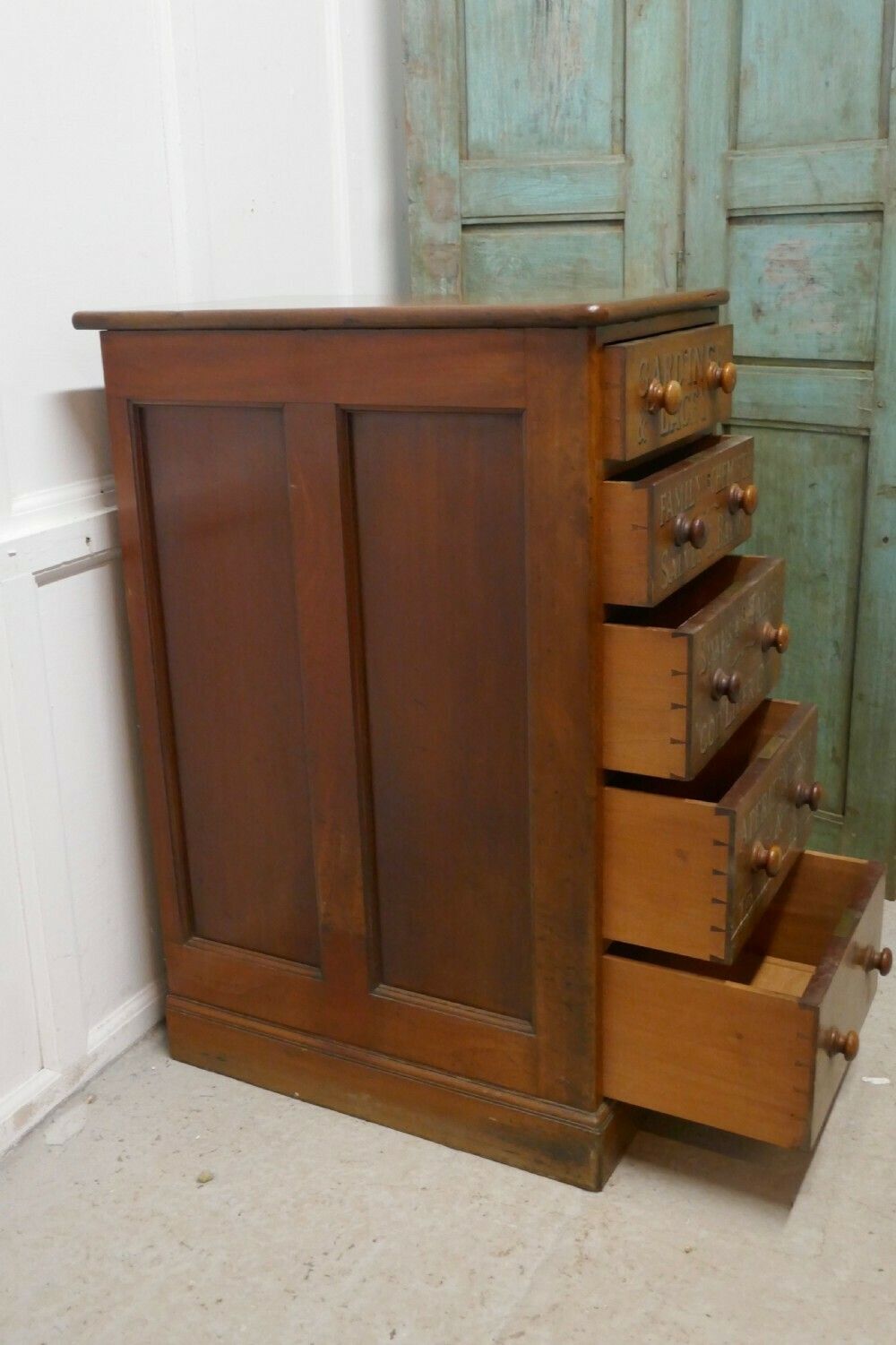 Victorian Mahogany 5 Drawer Pharmacy Chest Of Drawers photo buy