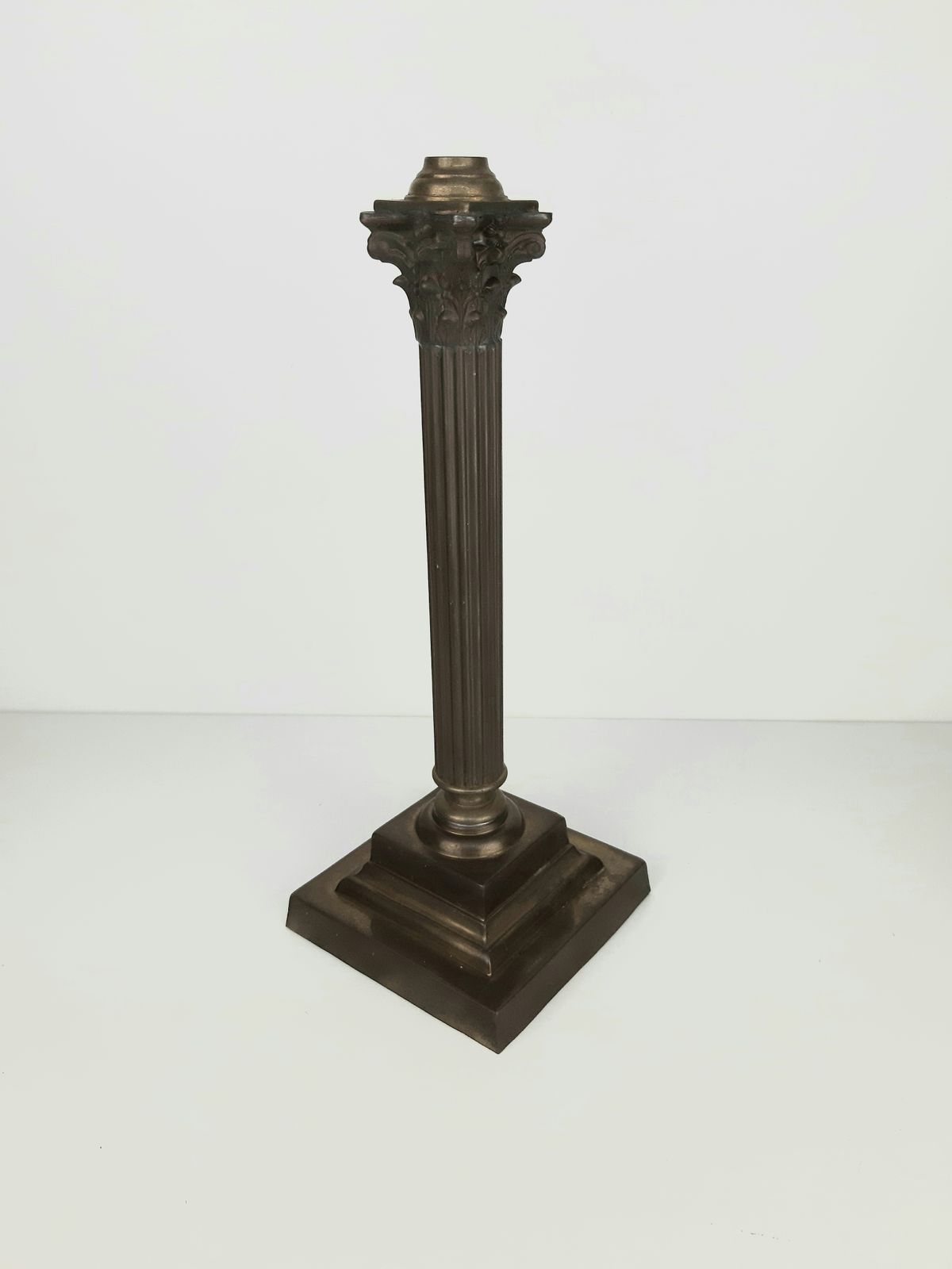 Edwardian Brass Corinthian Column Lamp Base (Not Wired)