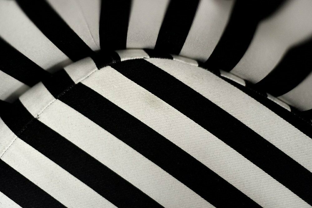 photo buy Mid Century Scandinavian Modern Rounded Armchairs With Black & White Stripes, 1960s, Set Of 2