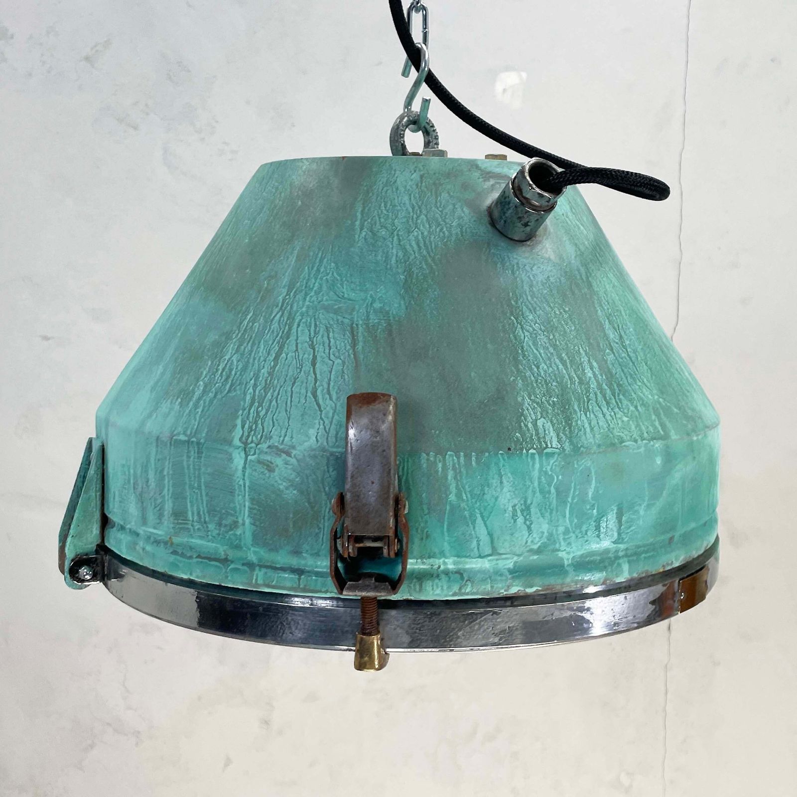photo buy Verdigris Rust Industrial Ceiling Pendant Light By Veb C1970