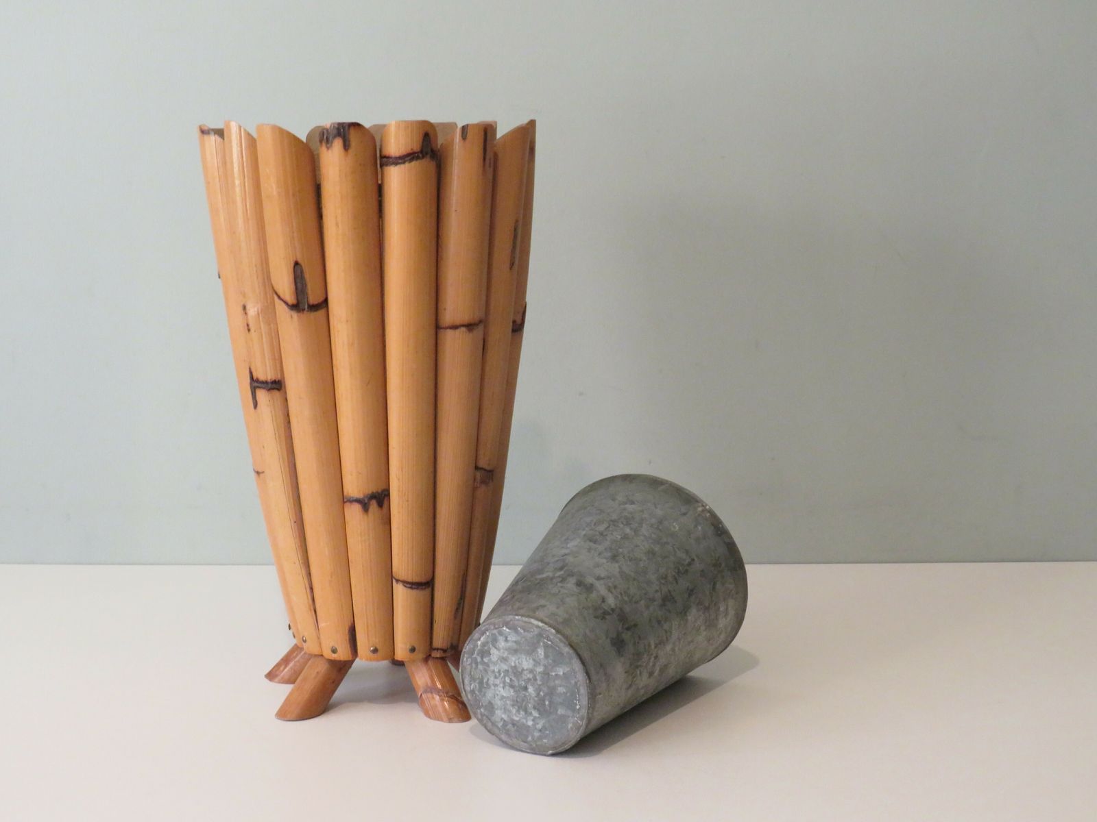 Umbrella Stand In Bamboo, France 1950s photo furniture