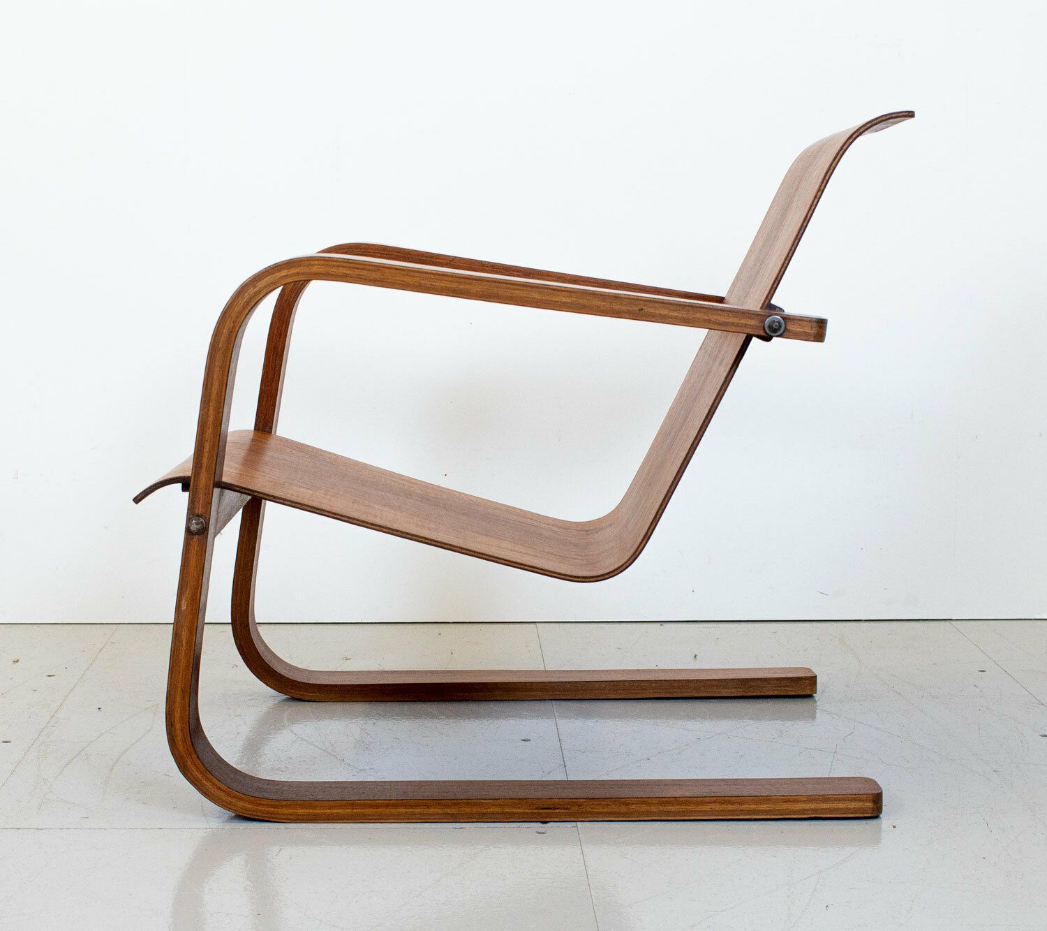 1930s Modernist Cantilever Plywood Armchair photo vintage