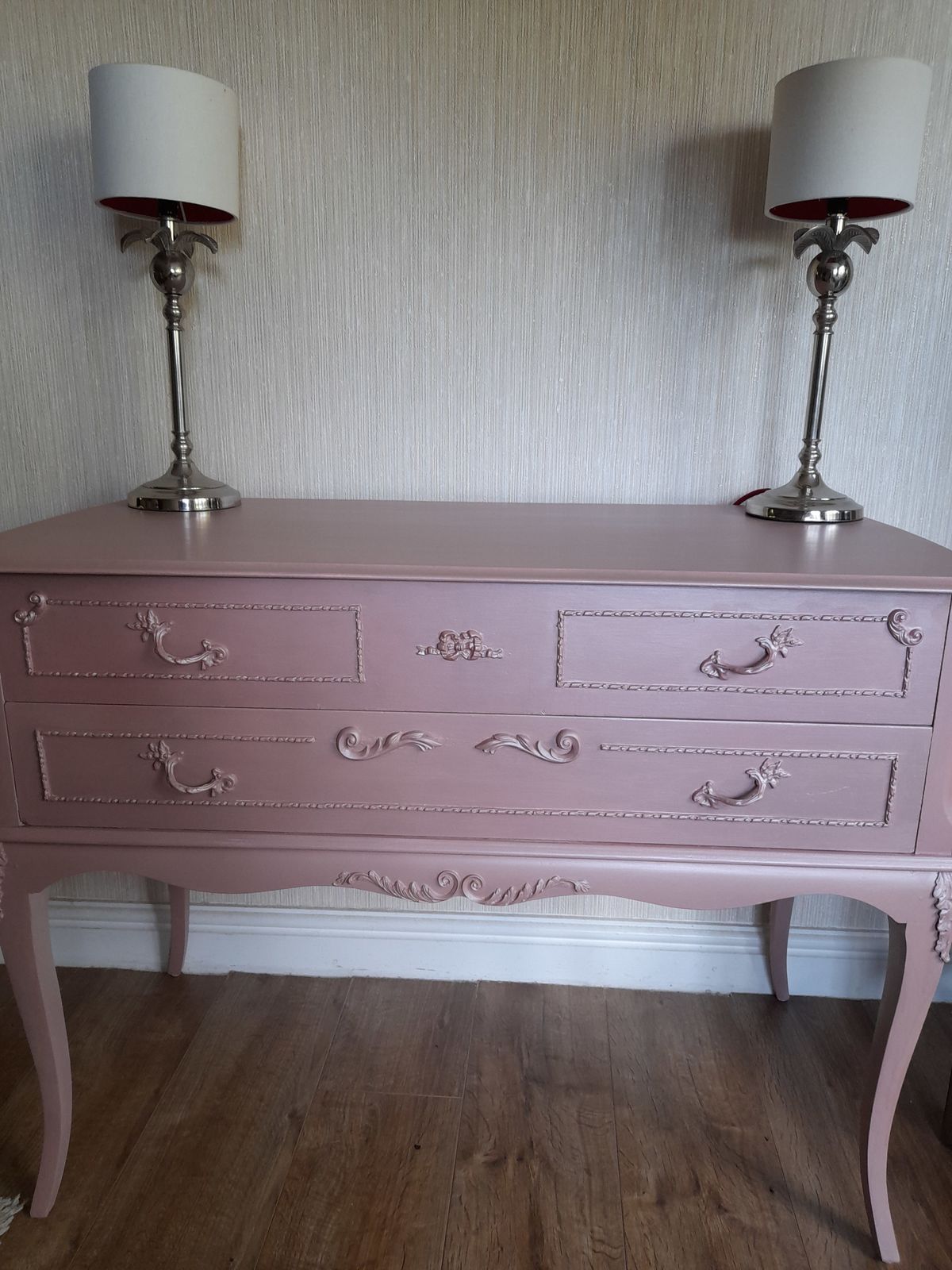 Furniture Beautiful Pink Metallic Olympus, Lamp, Side, Dressing, Tv Table photo