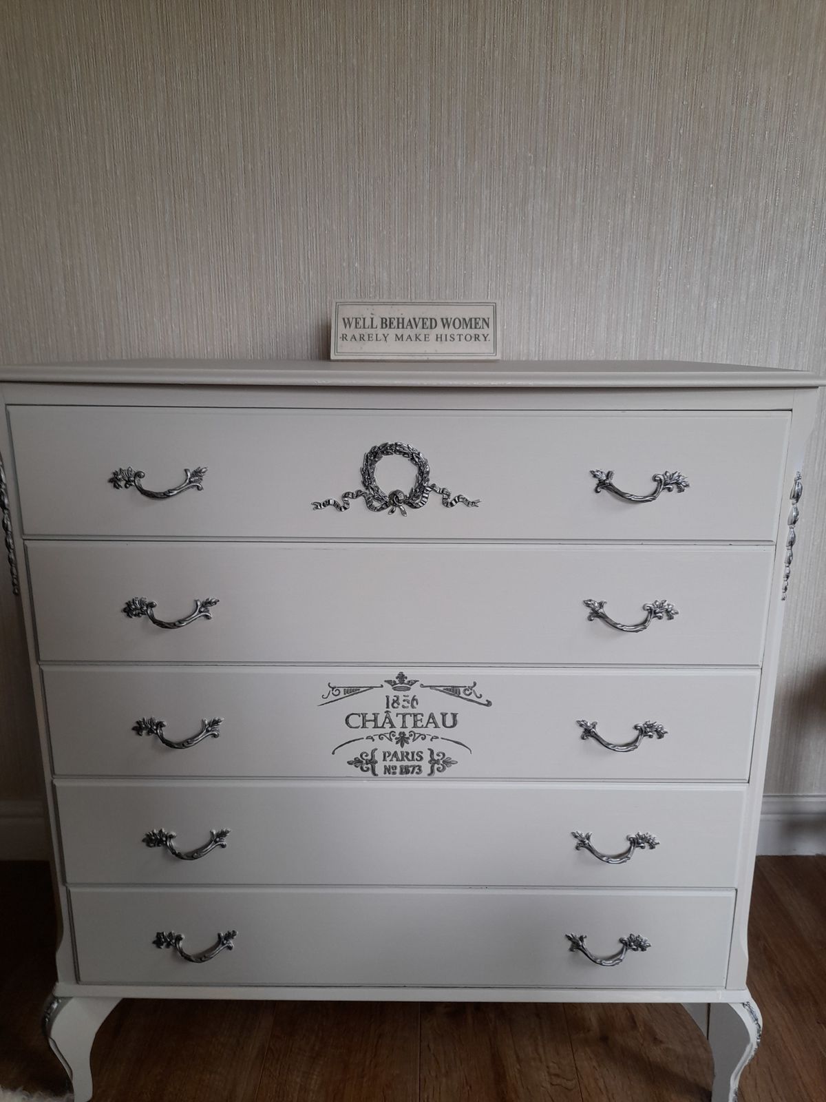 Olympus Five Drawer Chest Finished In Chateau And Pewter