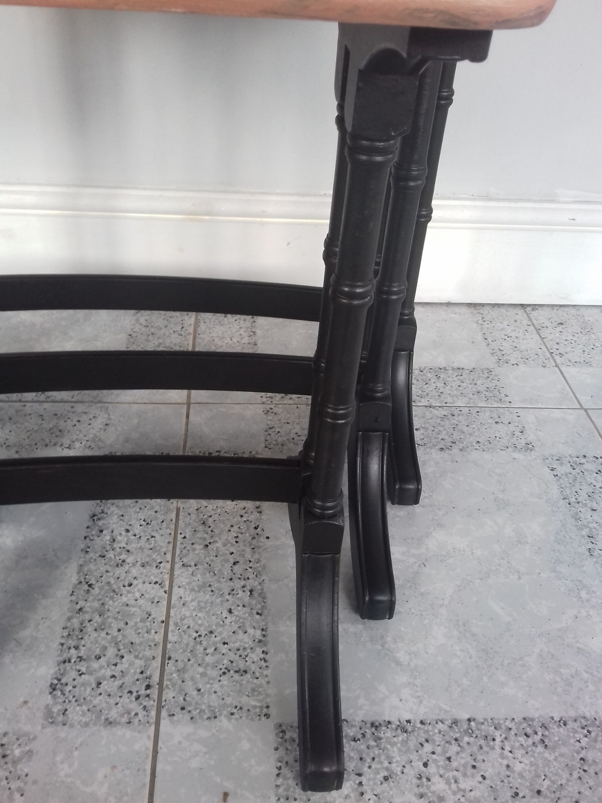 Stunning Nathan Nest Of Tables In Coal Black And Rose Gold Metallic photo for sale
